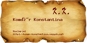 Komár Konstantina névjegykártya